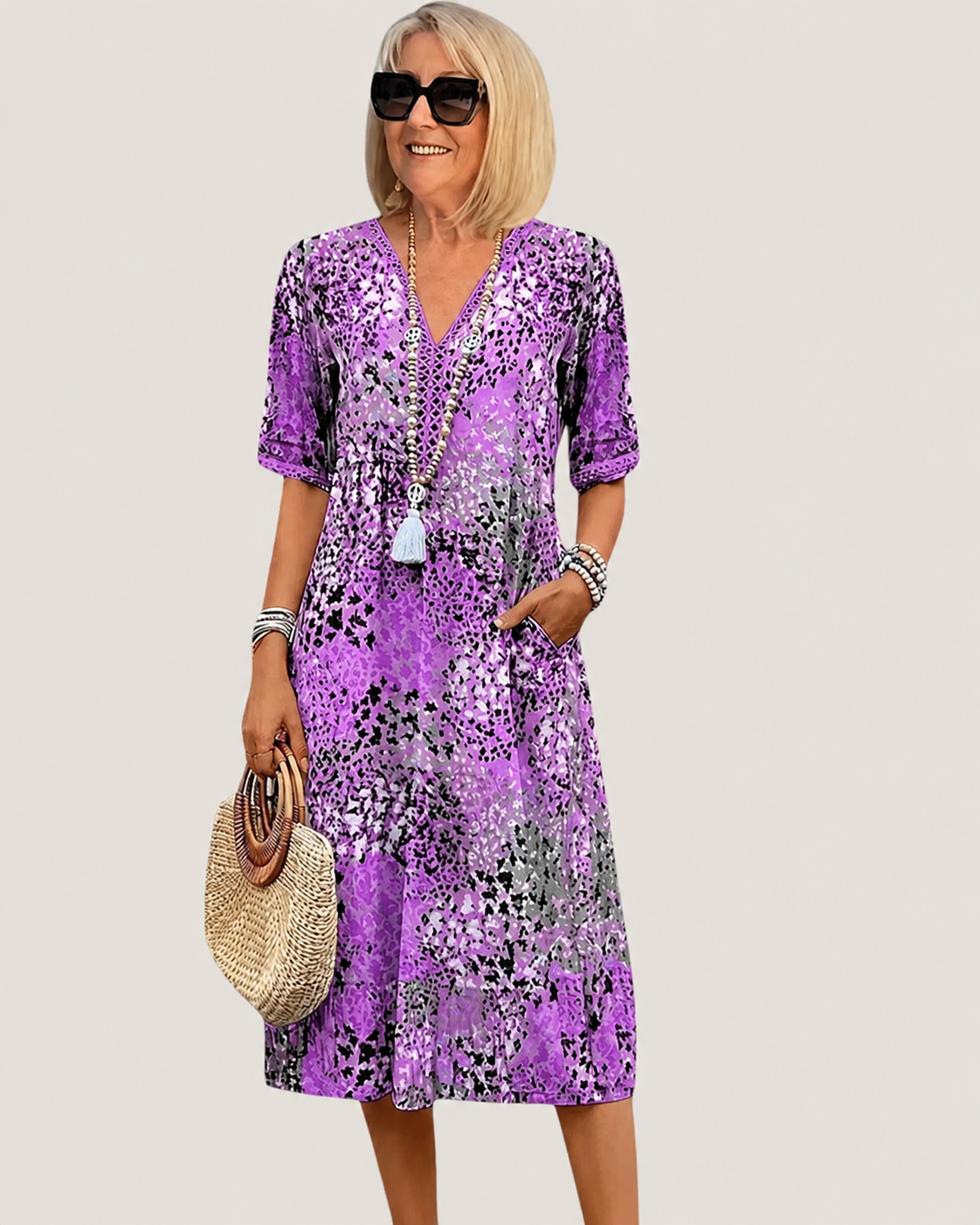 Robe Longue Bohème Femme Robe d'Été Fluide et Légère