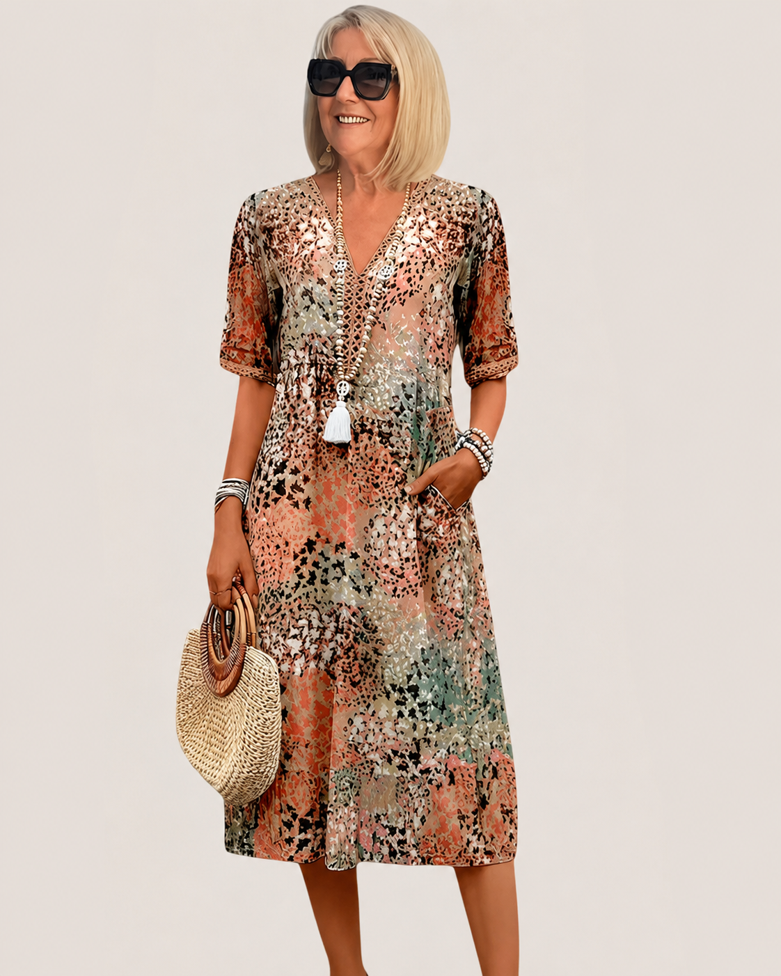 Robe Longue Bohème Femme Robe d'Été Fluide et Légère