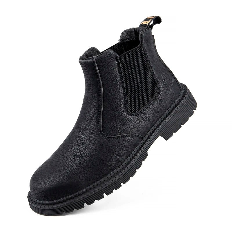 Chaussures de travail en cuir de sécurité imperméables pour hommes