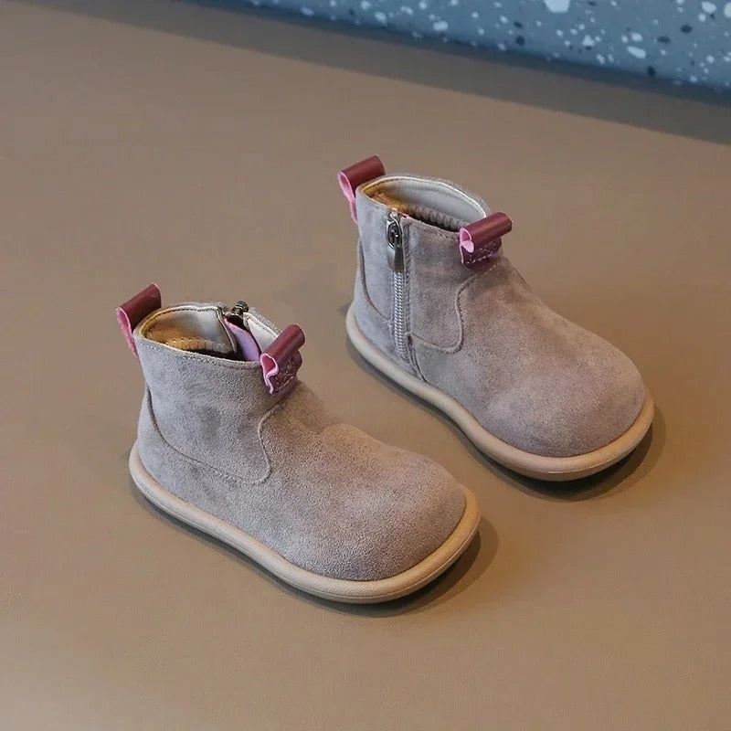 Bottes antidérapantes en daim pour enfants