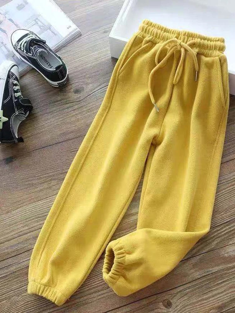 Pantalon épais doublé en polaire pour femmes