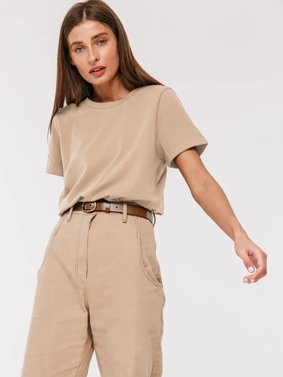 T-shirt basique en coton pour femmes
