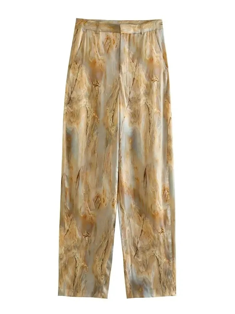 Pantalon imprimé vintage pour femmes