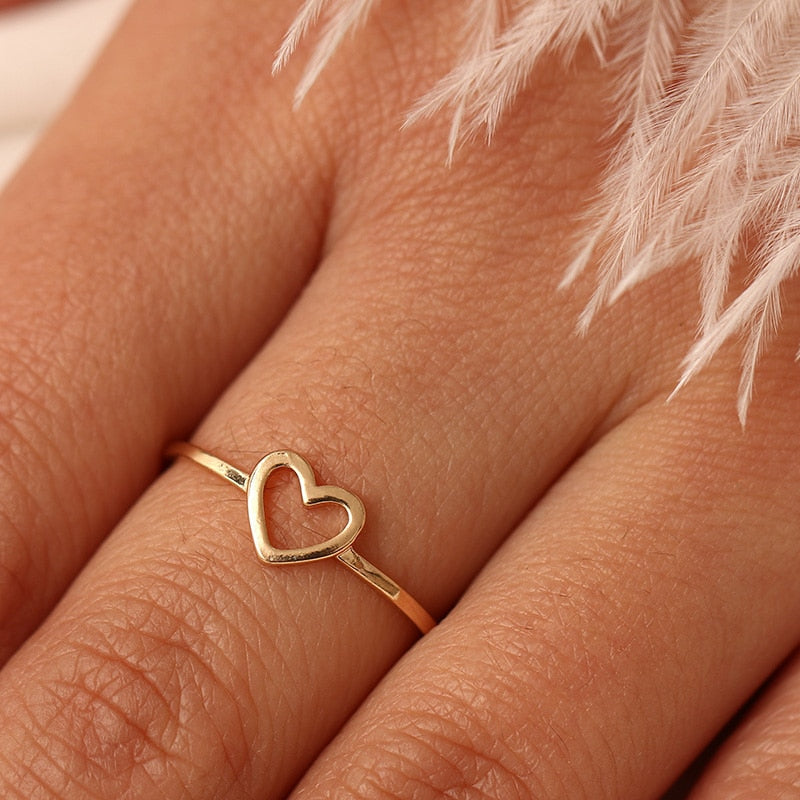 Bague de promesse en forme de cœur
