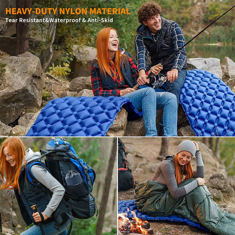 Matelas de couchage gonflable pour l'extérieur