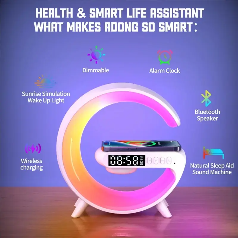 Lampe Intelligente Atmosphère Multicolore 15W Bluetooth Plastique-5