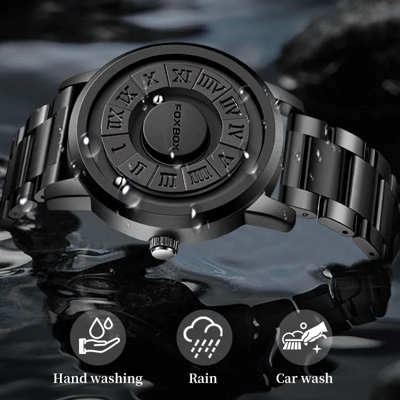 Montre Homme Magnétique Élégante Acier Inoxydable Design Moderne-5