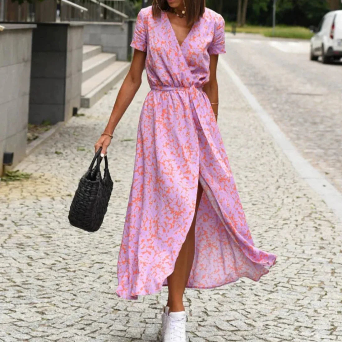 Variant image for Robe Longue Femme Imprimé Floral Coton Aéré-25