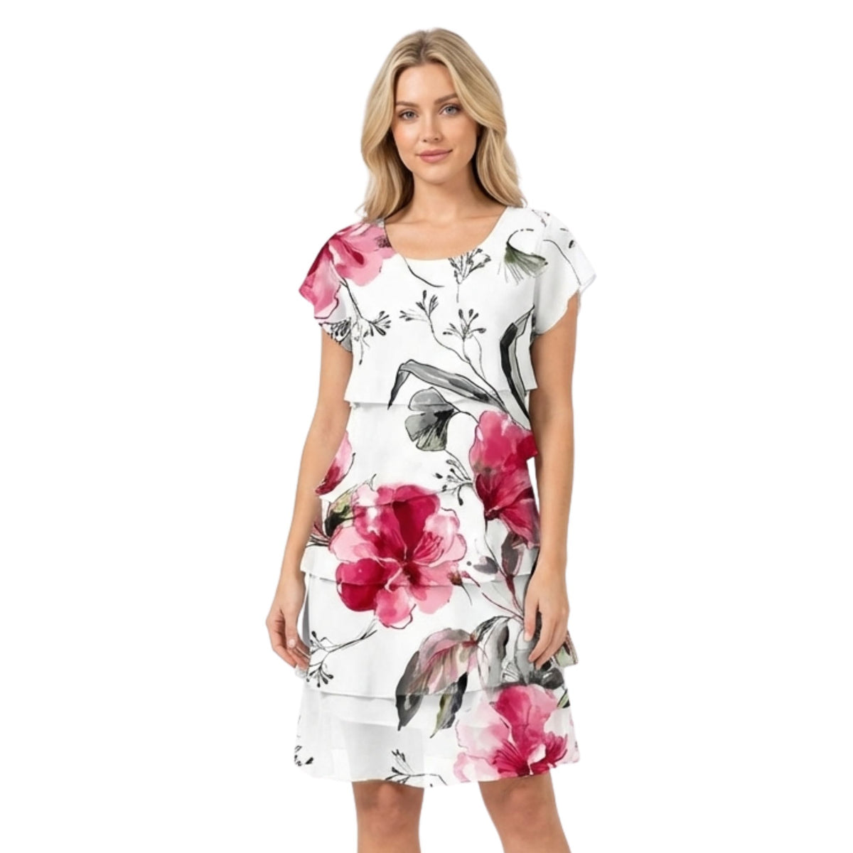 Robe Longue Femme Imprimé Floral à Couches
