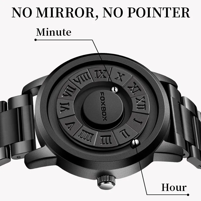 Montre Homme Magnétique Élégante Acier Inoxydable Design Moderne-4