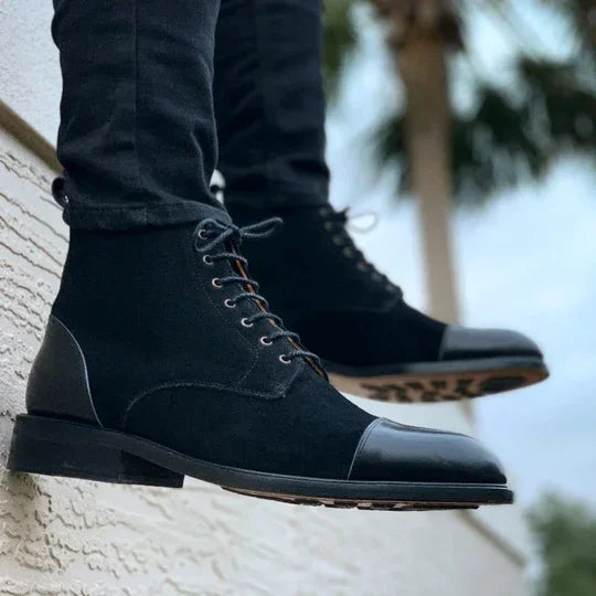 Variant image for Bottes pour Hommes en Cuir Élégantes - Botte Hiver Homme Confortable-1