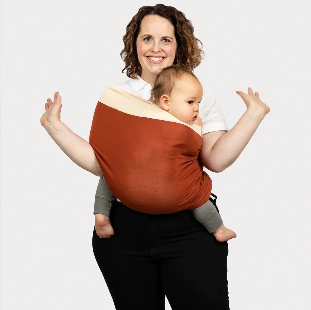 Porte-bébé Réversible Beige Coton Bio Confortable-1