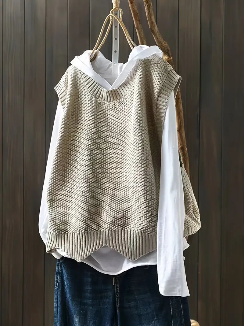 Variant image for Pull Femme Décolleté Rond Confortable en Mélange de Fibres Douces-25
