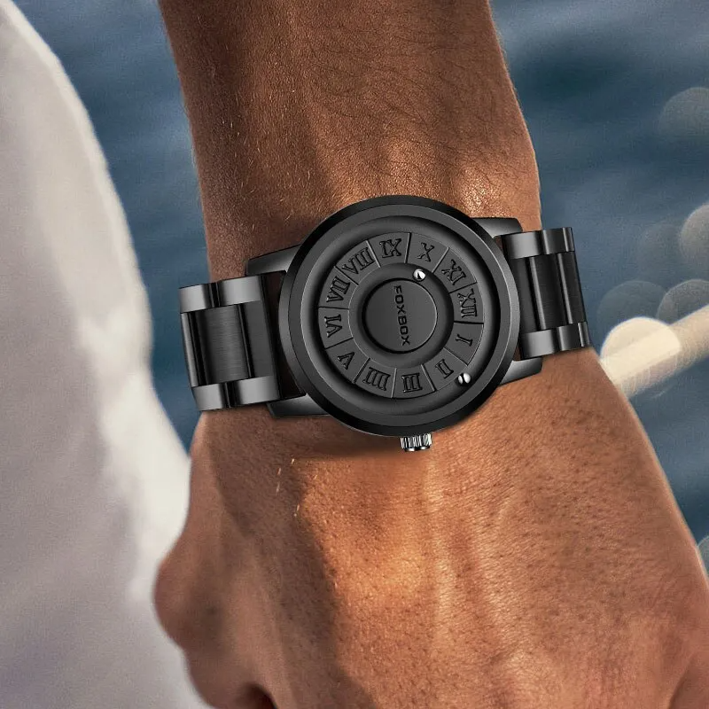 Montre Homme Magnétique Élégante Acier Inoxydable Design Moderne-1