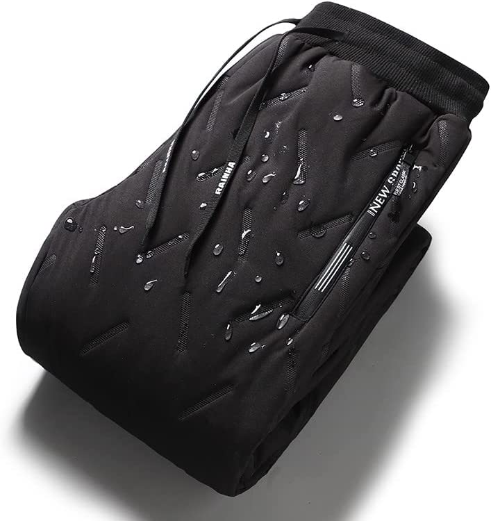 Pantalon d'Hiver Femme Noir Doublé Résistant à l'Eau Polyester-1