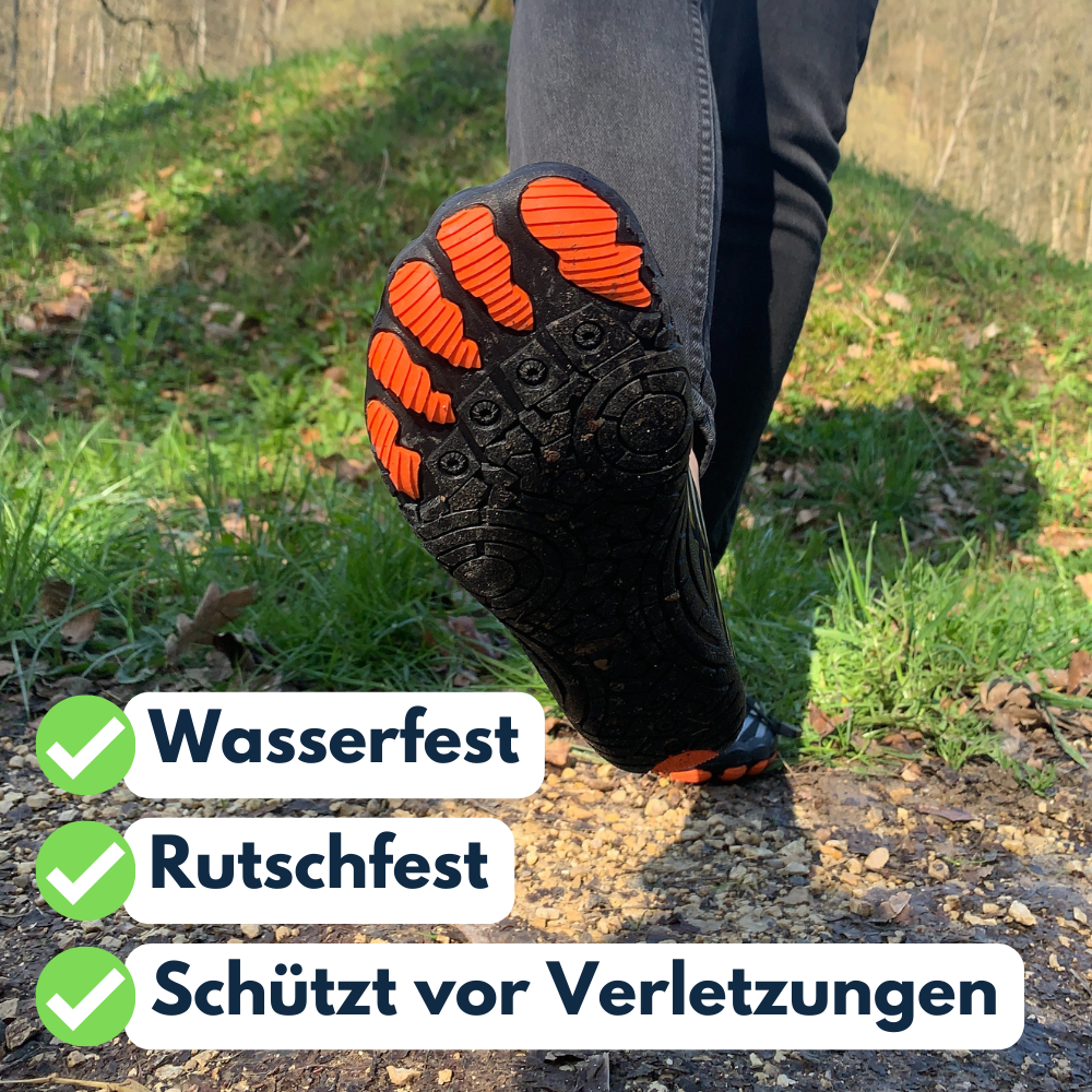 Chaussures Femme Noires Confortables Respirantes Barfuß en Tissu-1