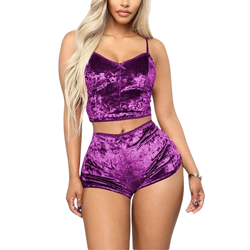 Ensemble de vêtements de nuit en velours doux pour femmes