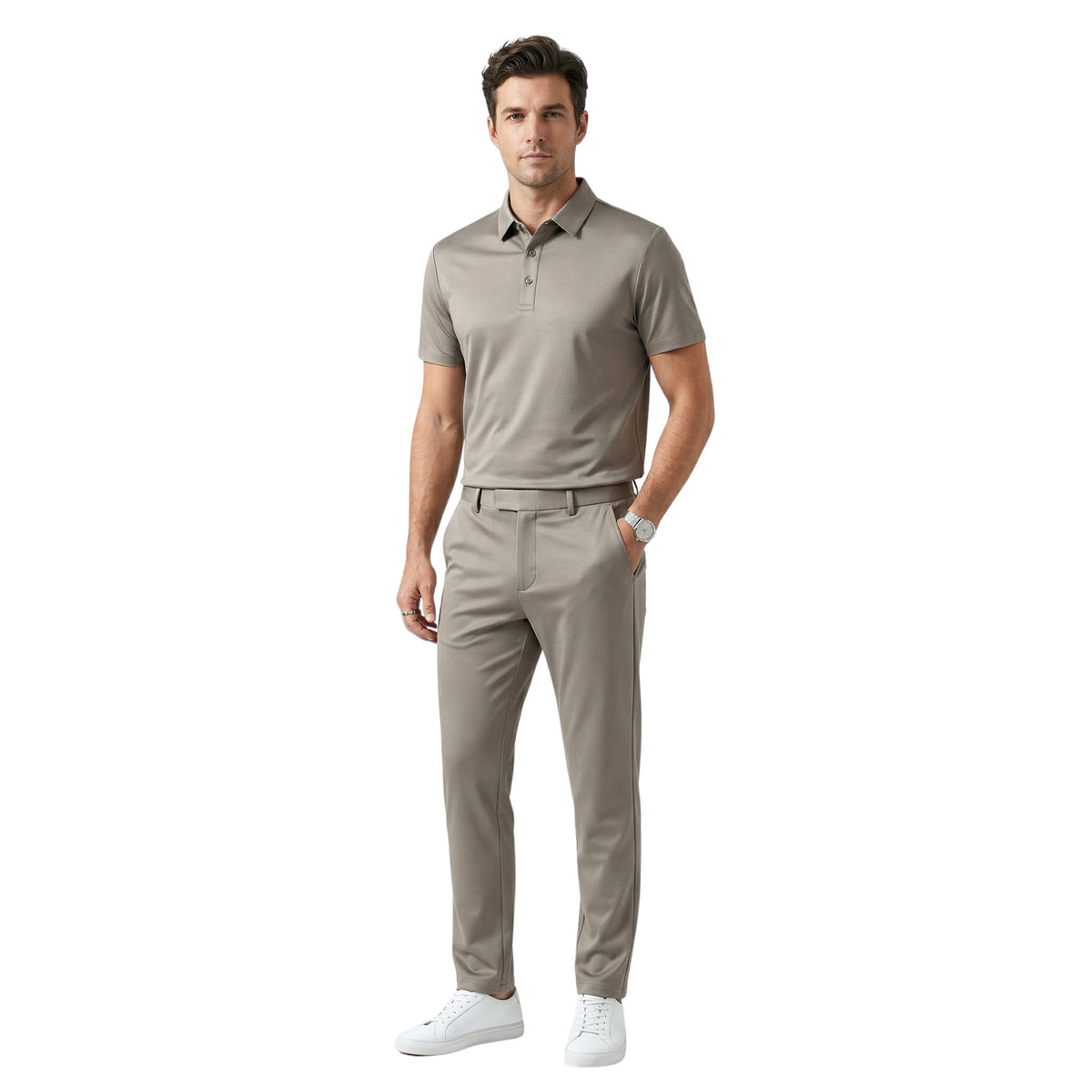 Ensemble pour Hommes Chemise à Manches Courtes et Pantalon Sophistiqué