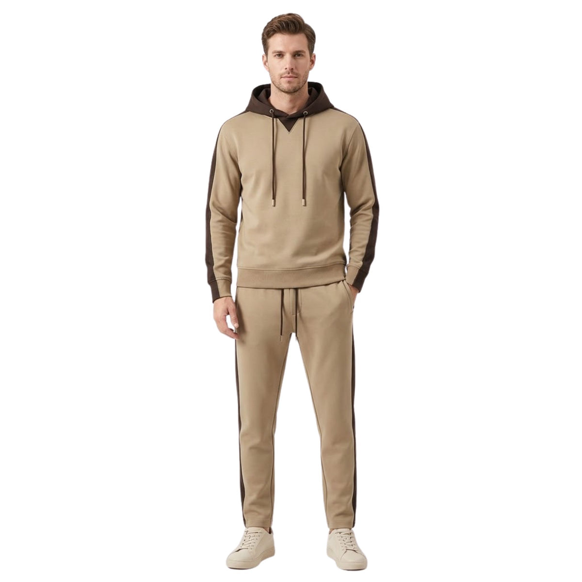 Ensemble Homme Deux Pièces Color Block Décontracté