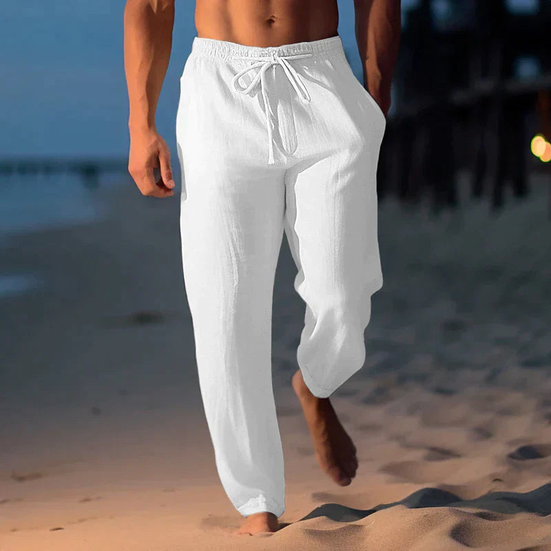 Variant image for Pantalon Homme Décontracté en Lin Respirant pour le Printemps-15