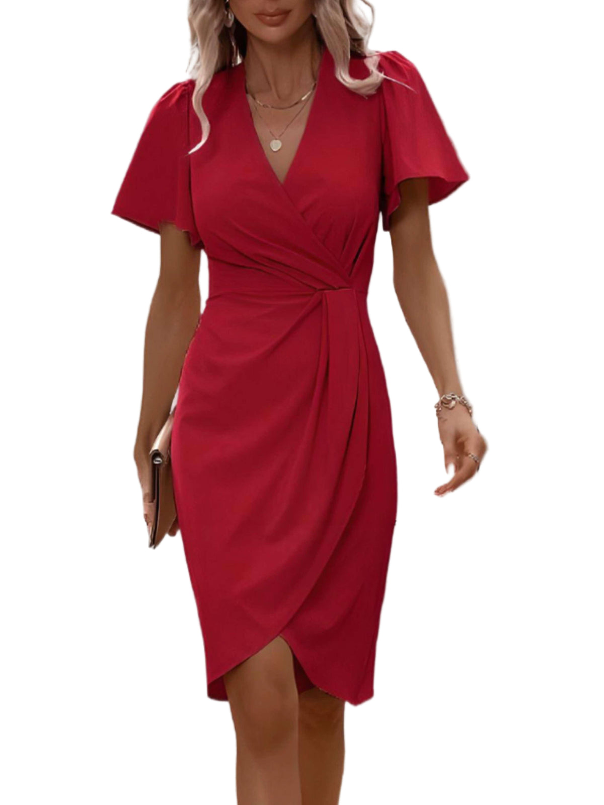 Robe moulante à manches fluides