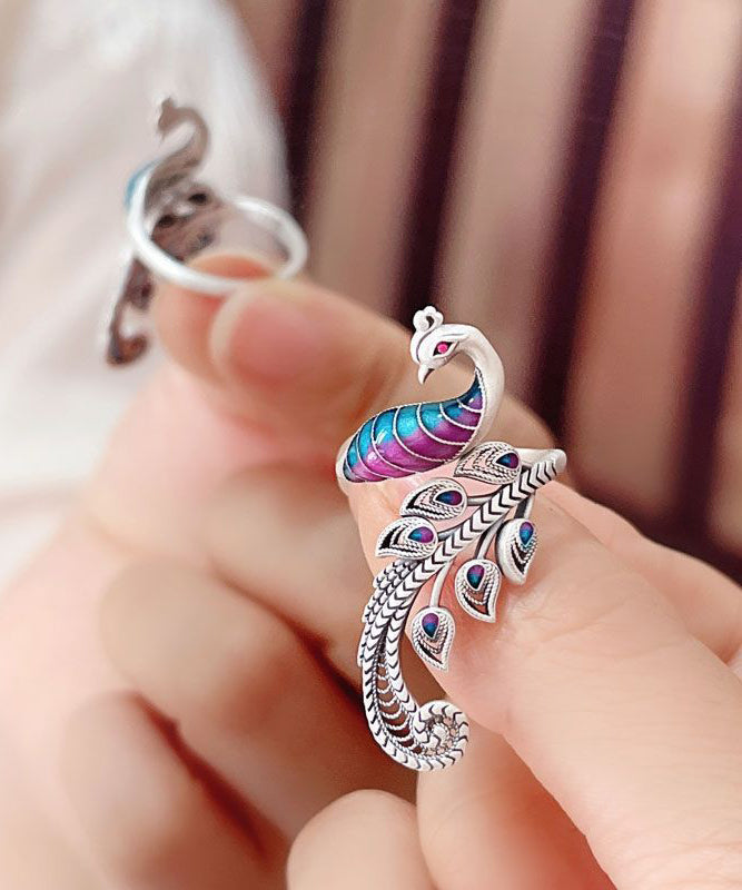 Bagues ouvertes rétro pour femme style Phoenix 1