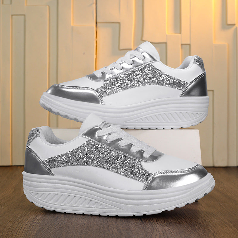Baskets Femme Scintillantes Confortables Style Moderne 3