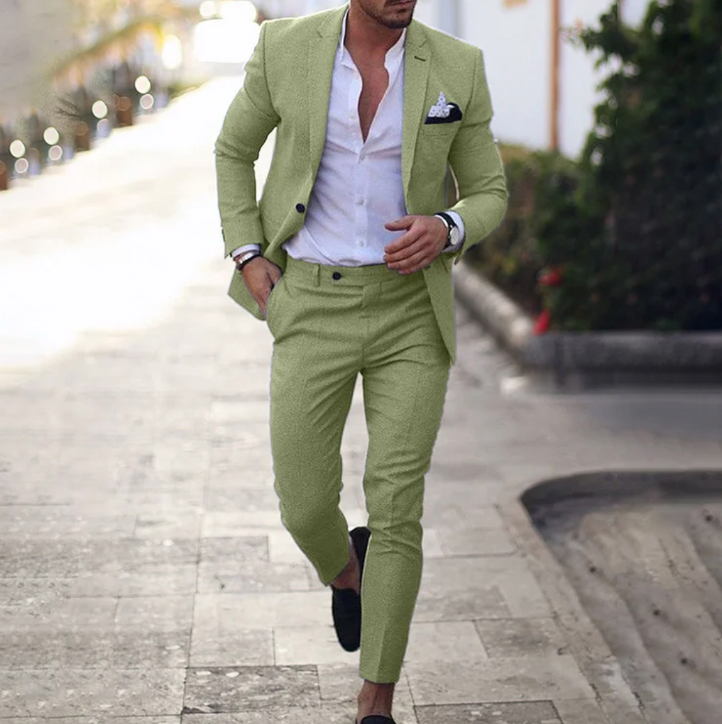 Ensemble 2 pièces pour hommes composé d'un blazer business simple et d'un pantalon