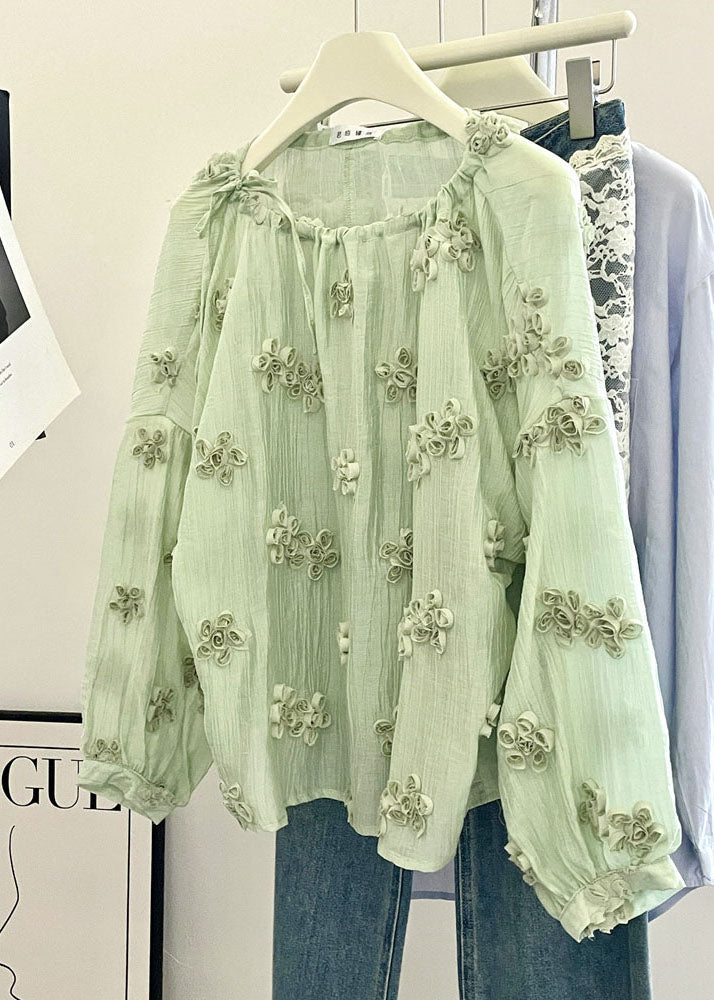 Blouse Femme Grande Taille Col Rond Motif Floral 1