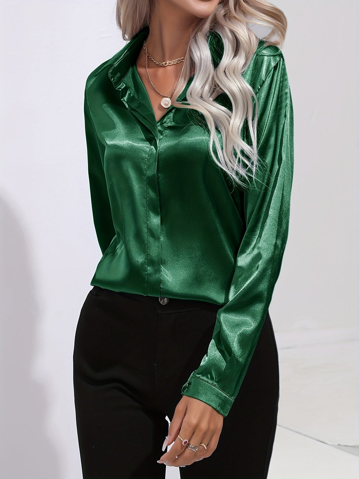 Blouse en Satin pour Femmes Automne Chic 10