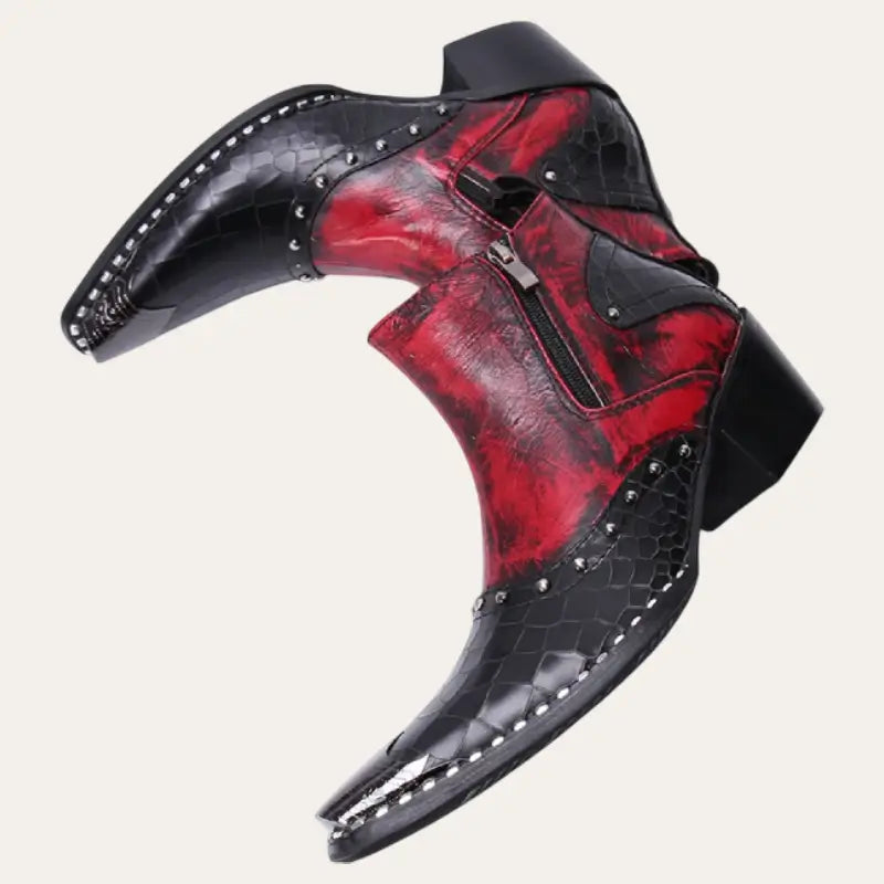 Bottes Cowboy pour Hommes en Cuir avec Détails Métalliques 1