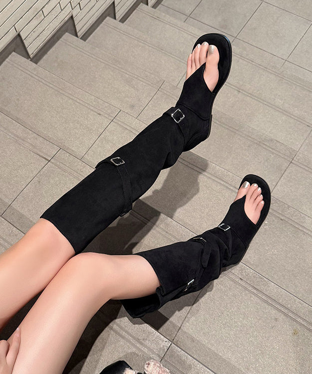 Bottes Femme Bout Ouvert Style Compensé 1