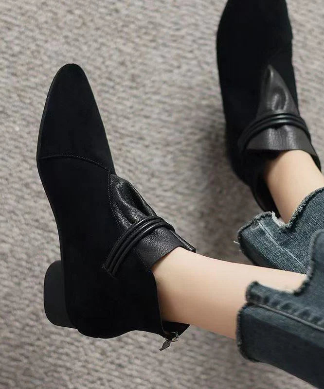 Bottes Femme Bout Pointu Style Splicing 1