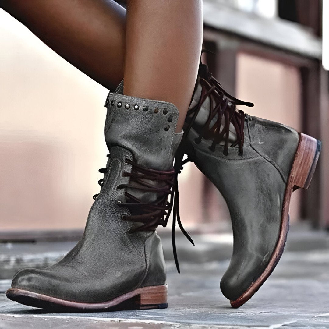 Bottes Femme Cloutées Rustiques 4