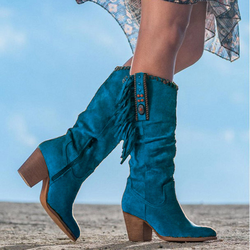 Bottes Femme Mi-Hautes Style Western 2
