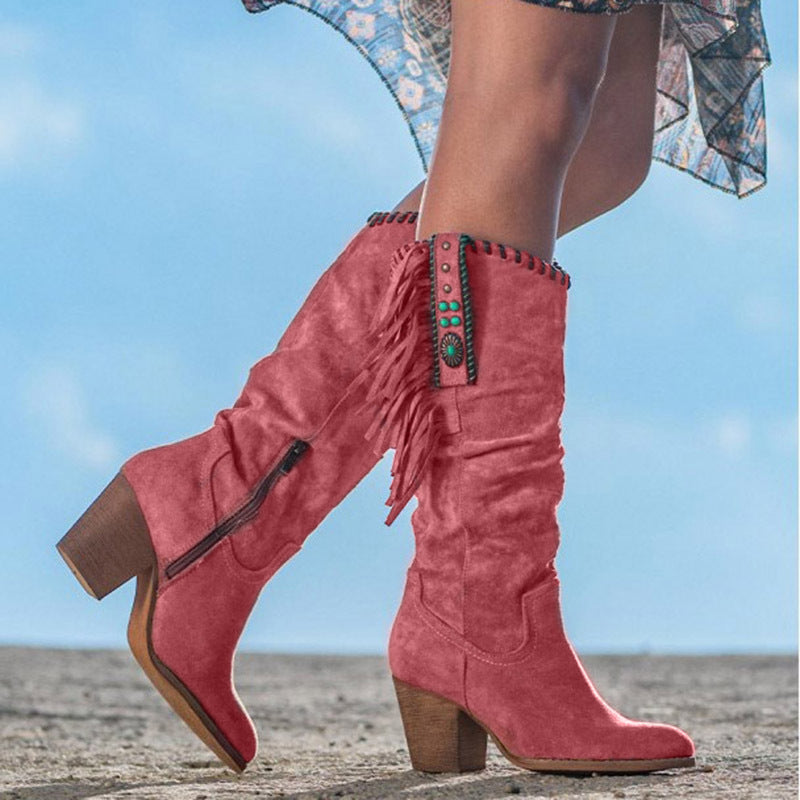 Bottes Femme Mi-Hautes Style Western 3