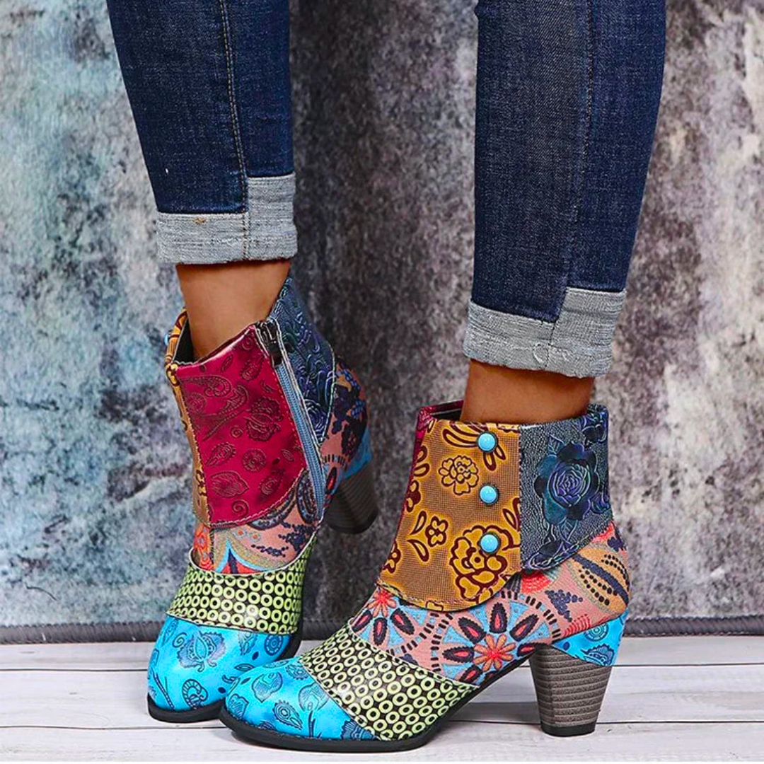 Bottes Femme Rétro Imperméables Haut Talon 5