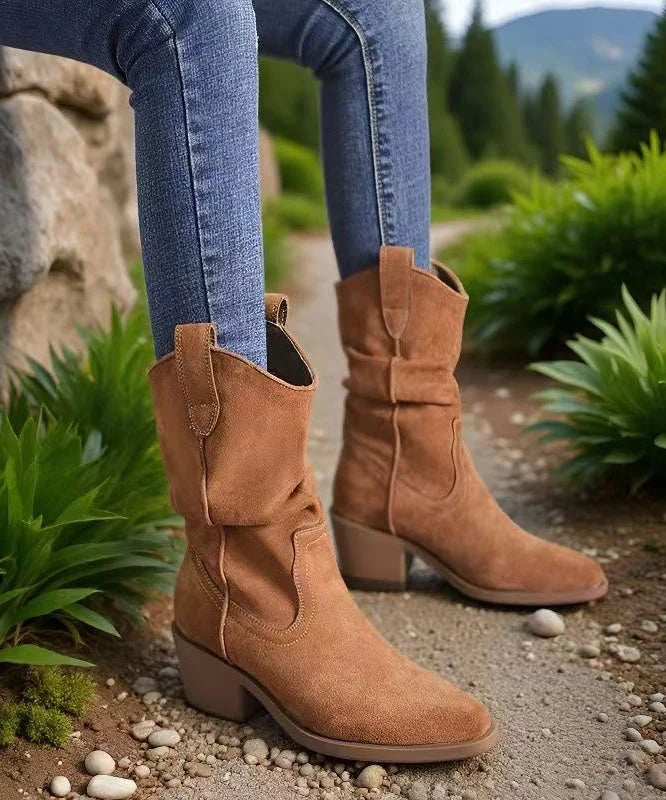 Bottes Femme à Bout Pointu et Talon Compensé 1