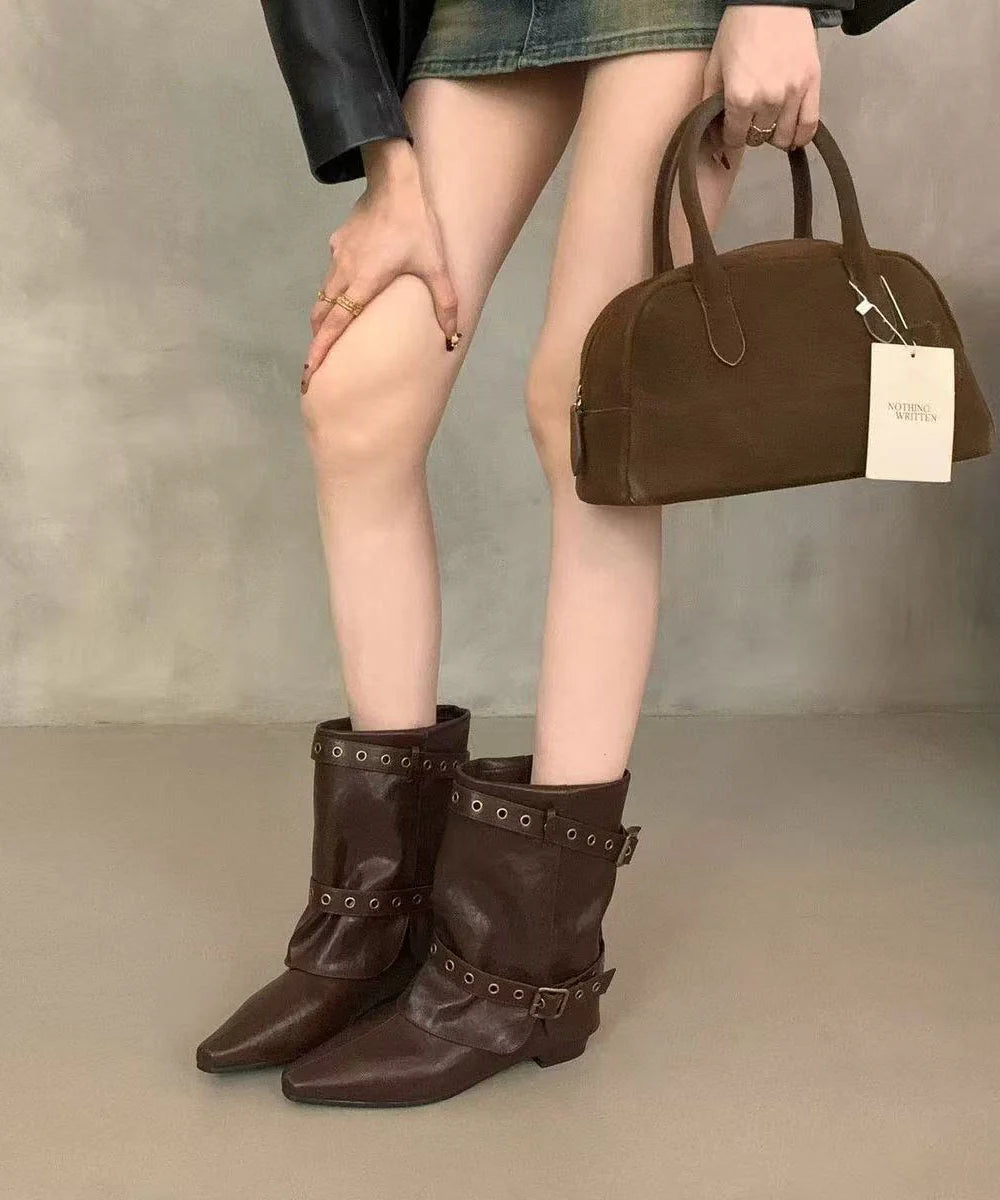 Bottes Femme à Talon Compensé Bout Pointu 1
