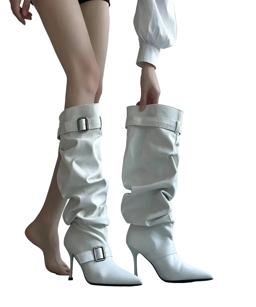 Bottes Hautes Femme Style Vintage à Talons Aiguilles 0