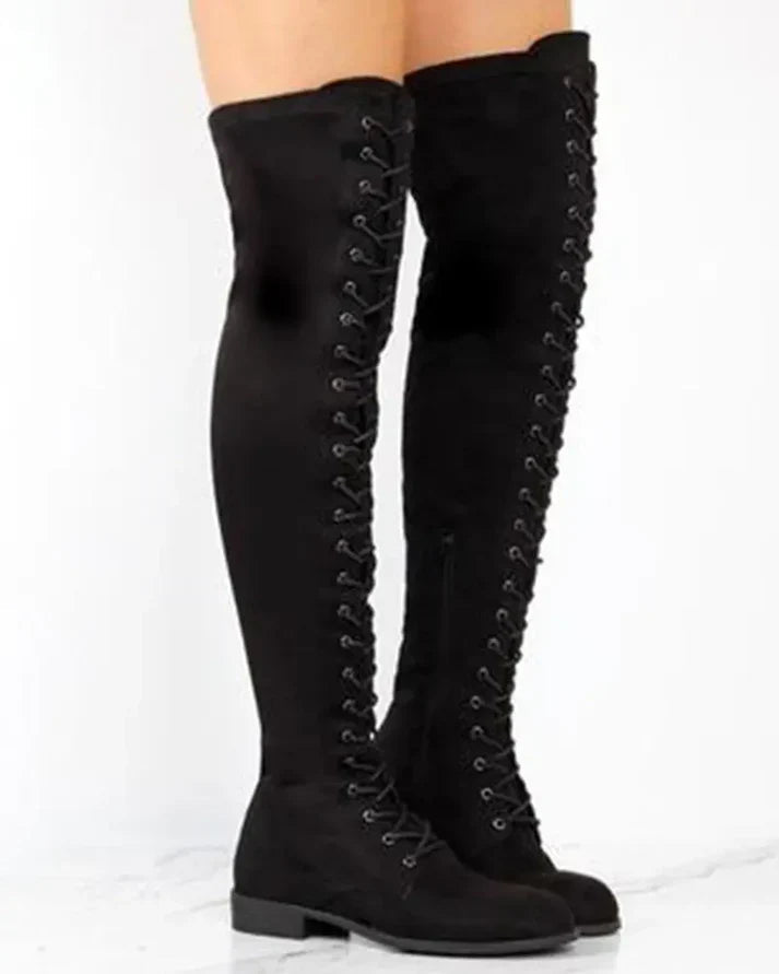 Bottes Hiver Femme À Lacets Chic Hautes 1
