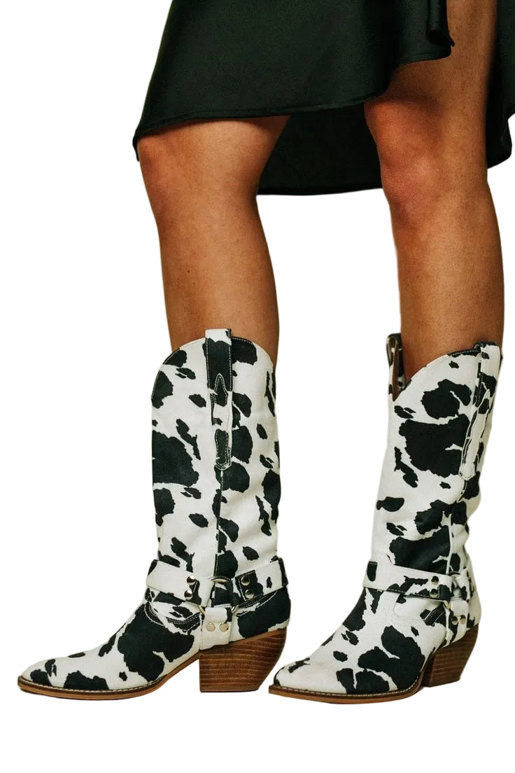 Bottes Western Femme avec Détail de Ceinture 1