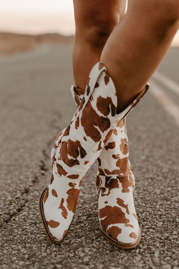 Bottes Western Femme avec Détail de Ceinture 2