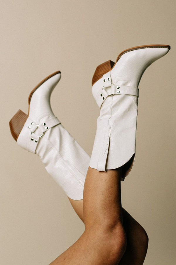 Bottes Western Femme avec Détail de Ceinture 4