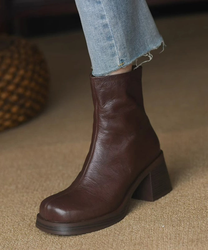 Bottes à Talons Épais avec Fermeture Éclair 1
