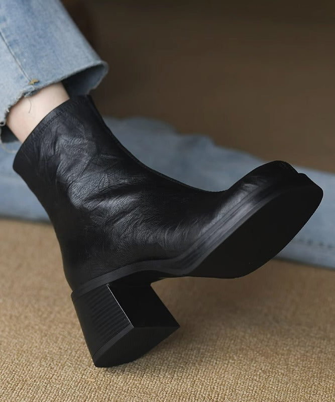 Bottes à Talons Épais avec Fermeture Éclair 2