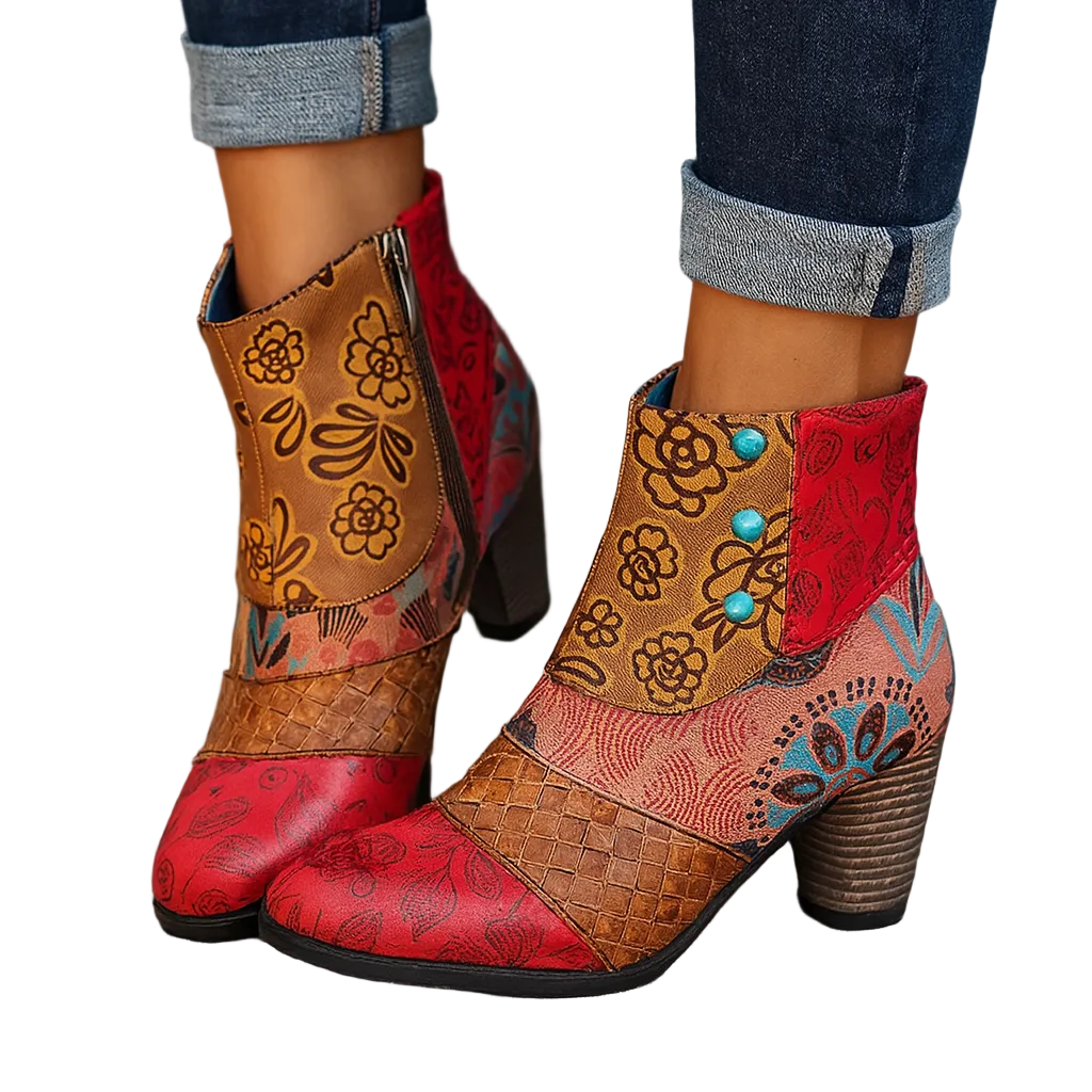 Bottes à Talons Floral pour Femmes 0