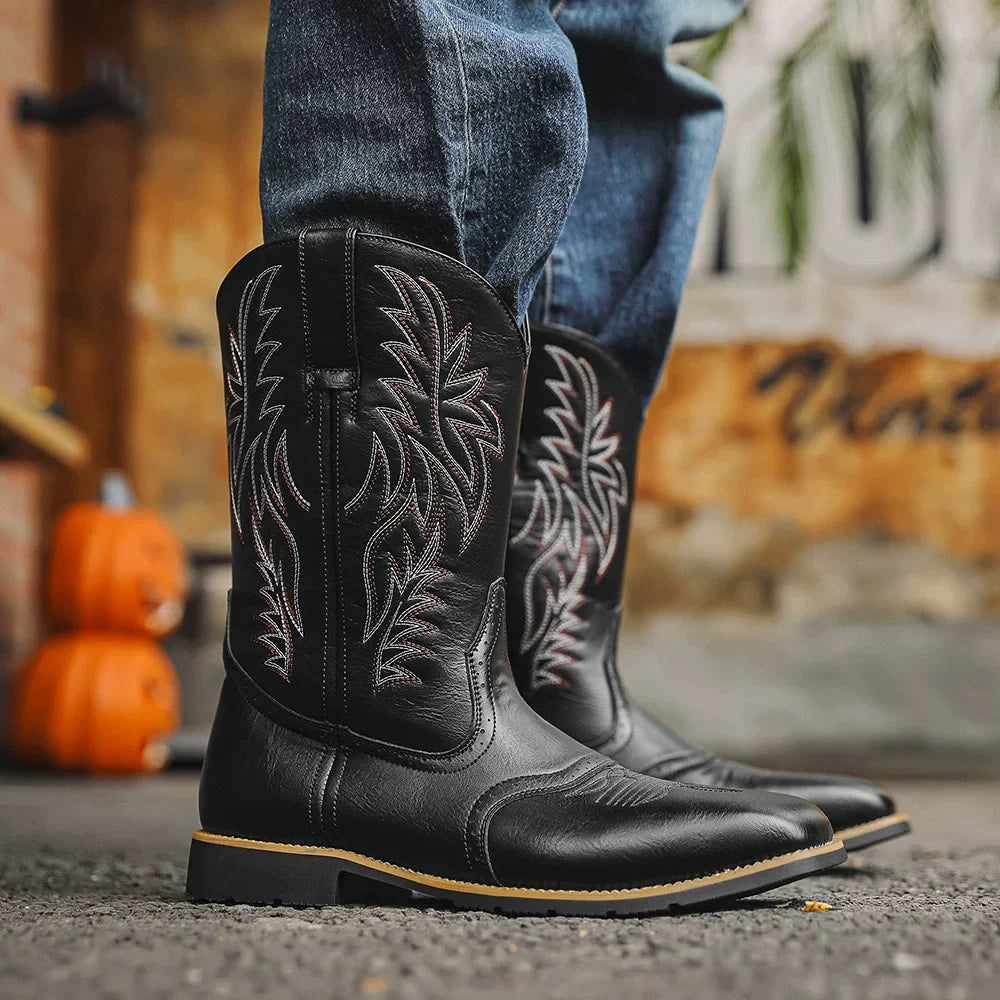 Bottes de Cowboy pour Hommes Style Occidental 1