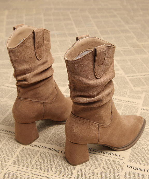 Bottes pour femme à bout pointu et semelles épaisses 4