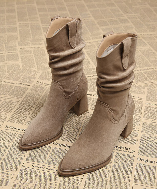 Bottes pour femme à talon compensé et bout pointu 1
